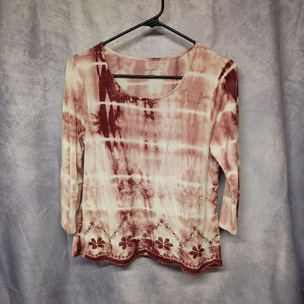Alya Tie Dye Embroidered Top